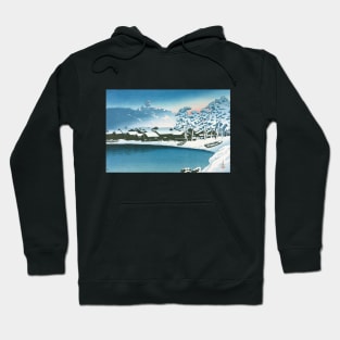 Dawn Snow at the Port of Ogi by Kawase Hasui Hoodie